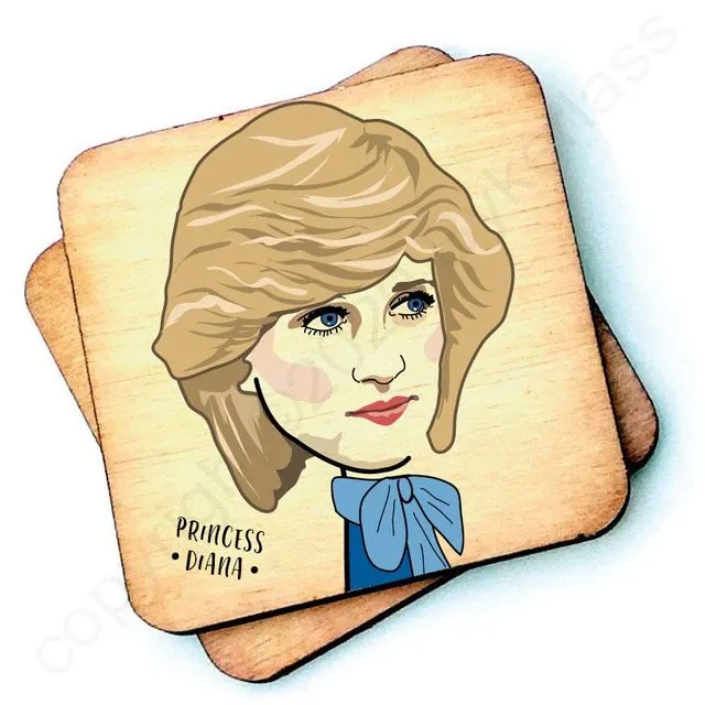 Princess Diana Character Wooden Coaster - RWC1 - Pack of 6