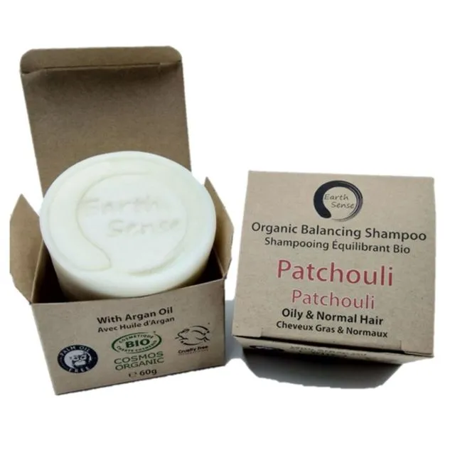 Organic Balancing Solid Shampoo - Patchouli - Oily & All Hair Types 60g (Full carton - 20 pieces)
