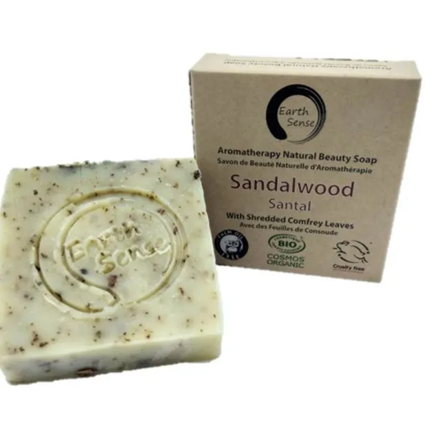 Organic Solid Soap - Sandalwood with Shredded Comfrey Leaves 100g