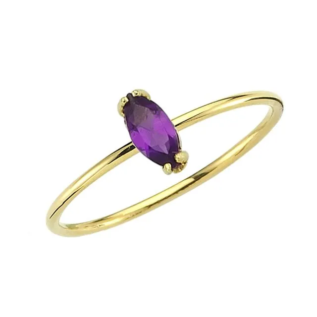 Kissed amethyst ring 14ct gold