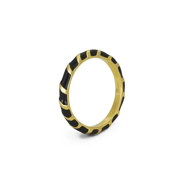 Aimée ring in vermeil and black lacquer