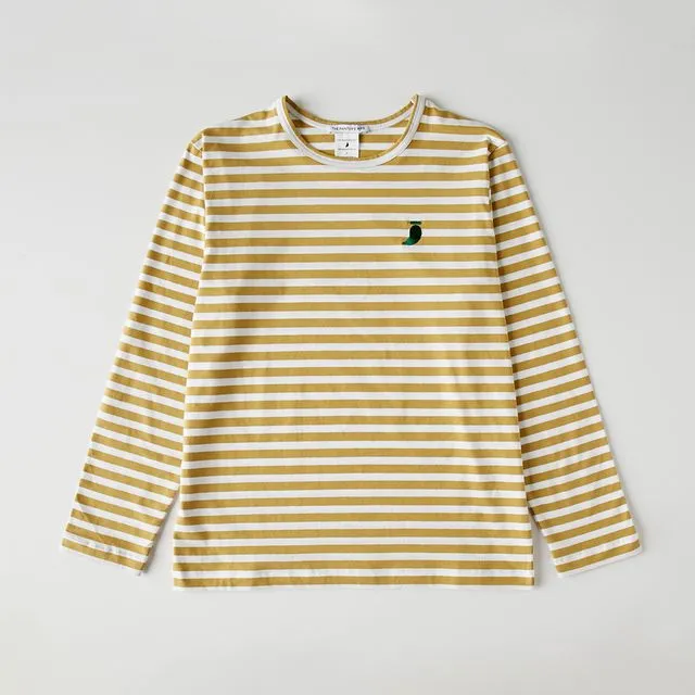 Dijon striped organic cotton Chantal human T-shirt.