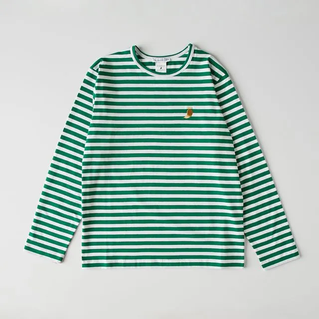 Emerald Striped Organic Cotton Chantal Human T-Shirt