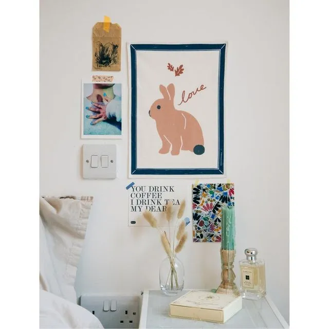 Little Bunny Wall hanging, Tapestry, Fabric print