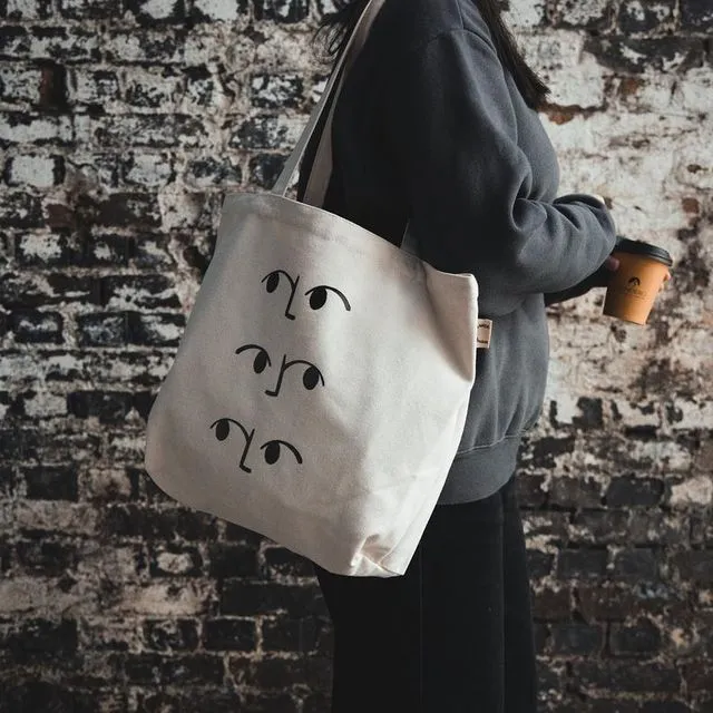 Cotton tote bag, minimal art, daily eco bag, canvas bag