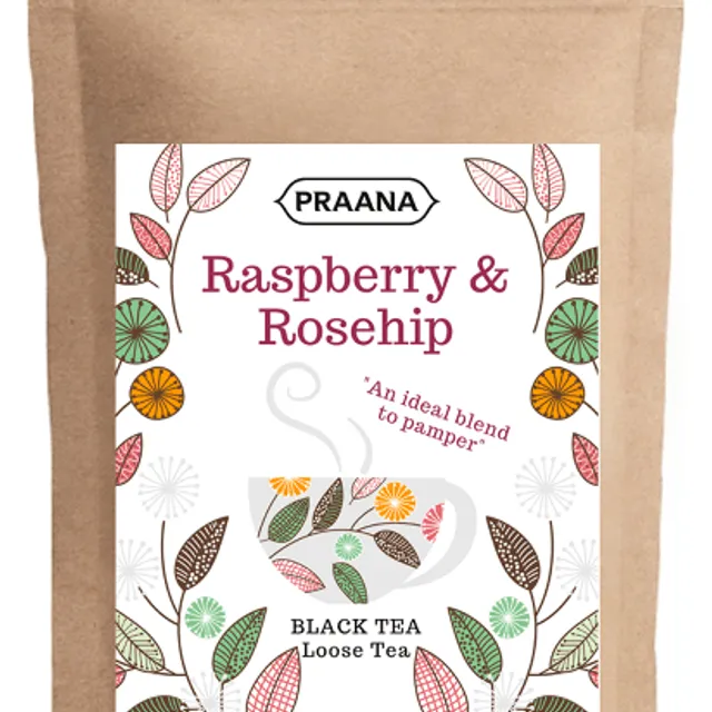 Black Tea with Raspberry and Rosehip pieces - Catering Pack 500g ( Pack of 6)