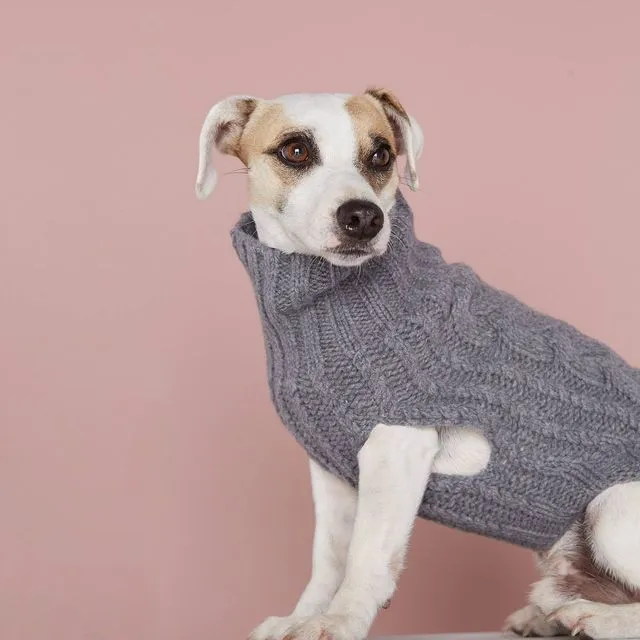 Wool coat for dog John B gray