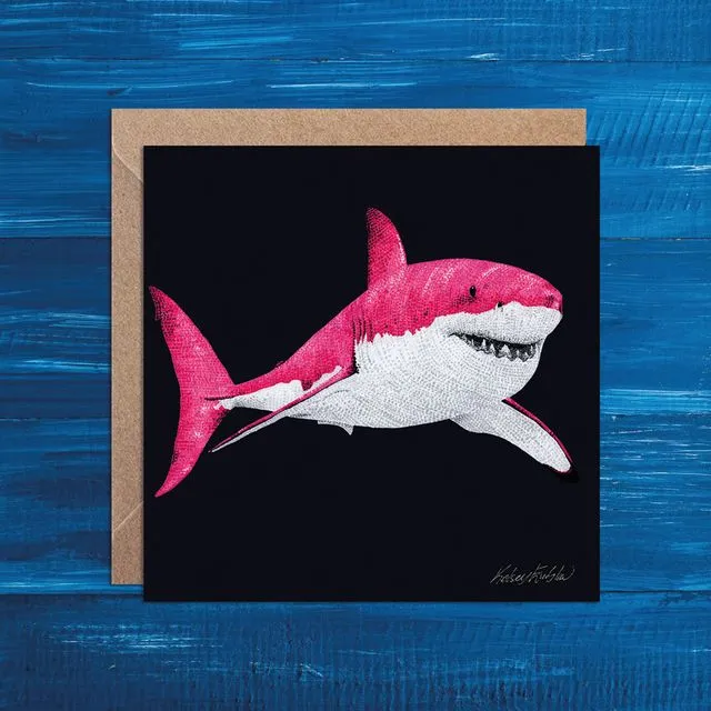 Pinkest Pink Shark Art Card (14x14cm)