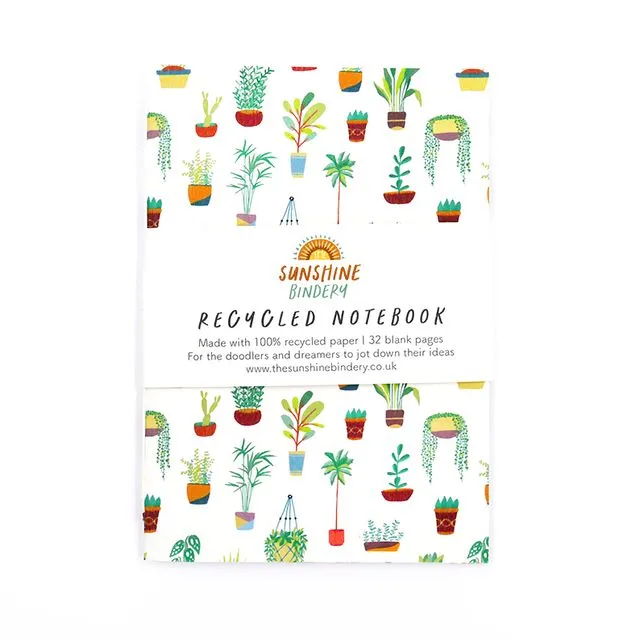 House Plants A6 Recycled Notebook