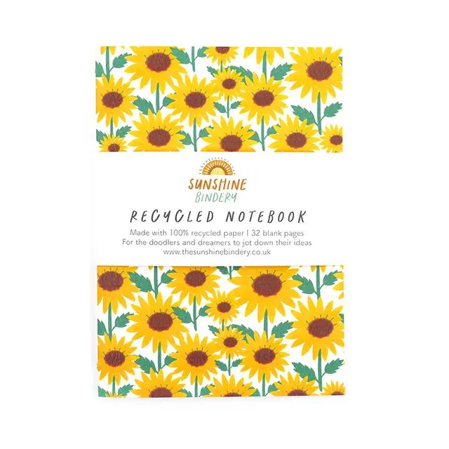 Sunflowers A6 Recycled Notebook