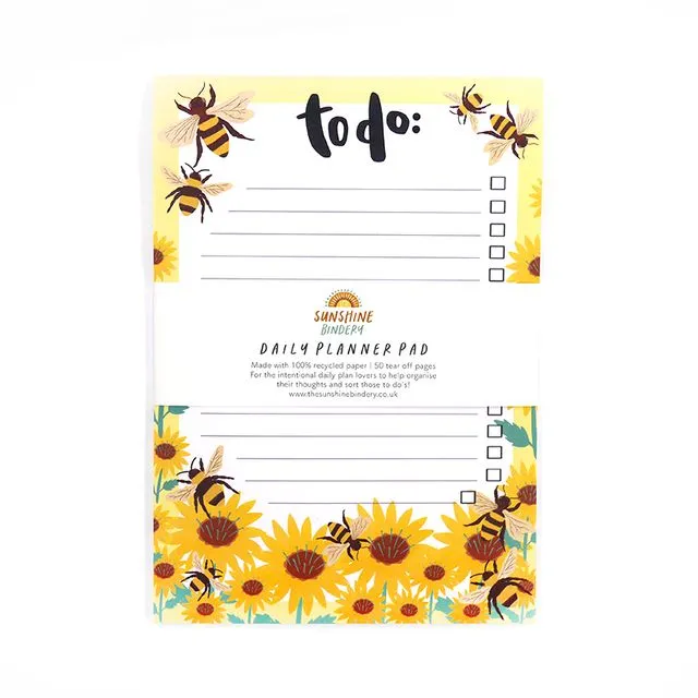 Bumble Bee A5 To Do List Planner Notepad