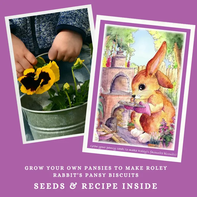 Greeting card with a gift of seeds - Roley Rabbit Children's card