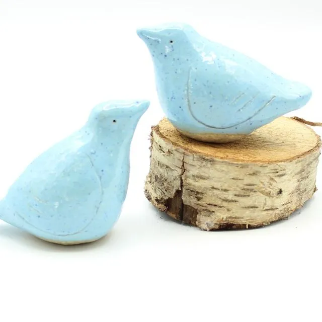 Love Birds Speckled Blue - Ceramic