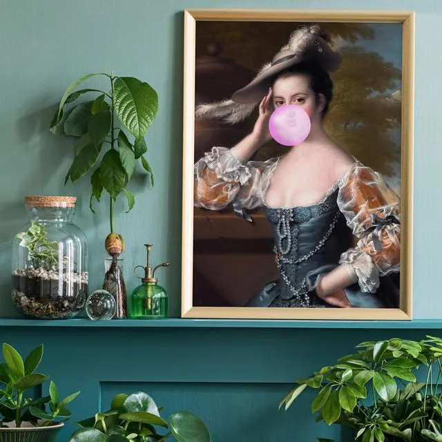 Bubblegum Lady Portrait Print