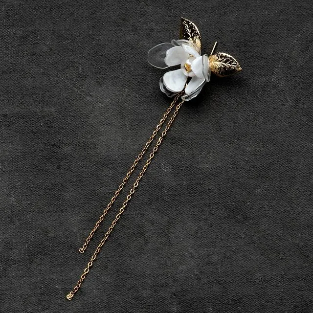 Jasmine Flower Long Drip Ear Pins