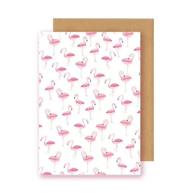 Postcard - flamingo pattern