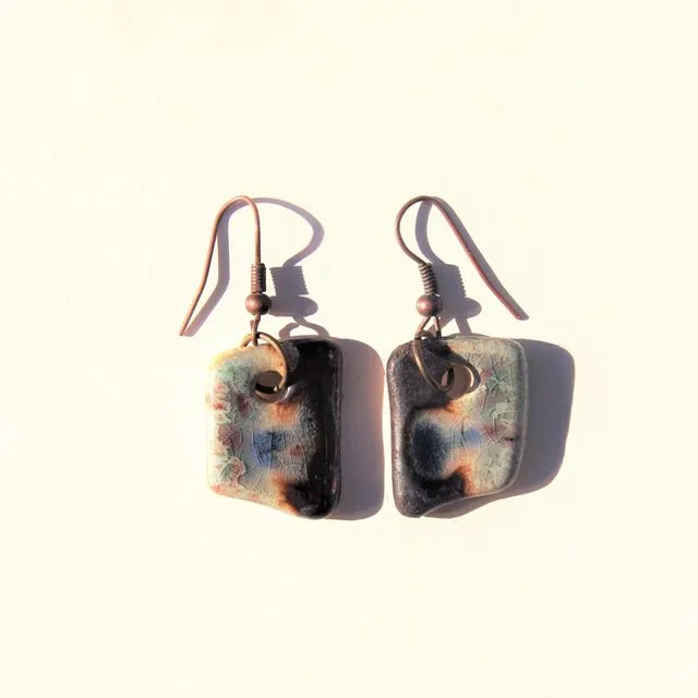 Arctic blue porcelain earrings