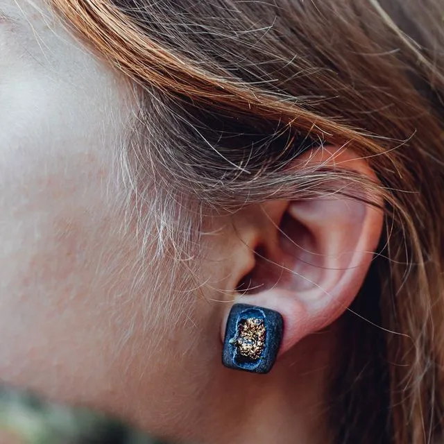 Stud Ceramic Earrings with fire
