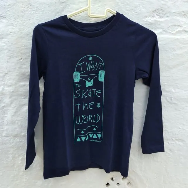 I want to skate the world t-shirt