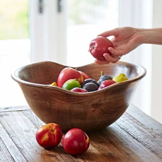 Natural Wooden Fruit Bowl