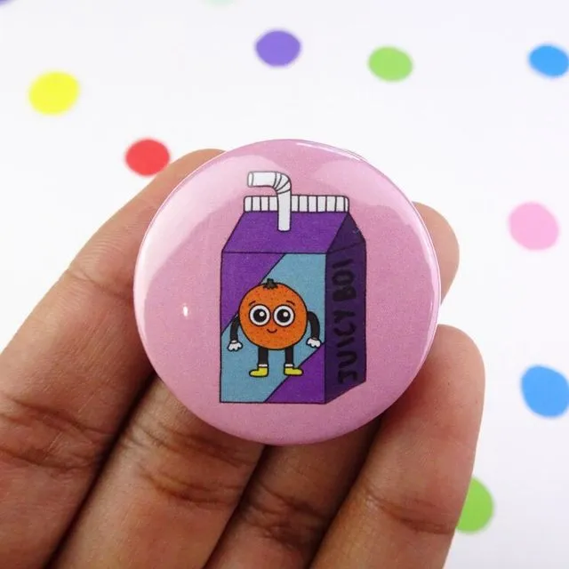 Orange juicy boi button badge - Pack of 5