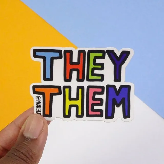They/them pronouns vinyl sticker - Pack of 5