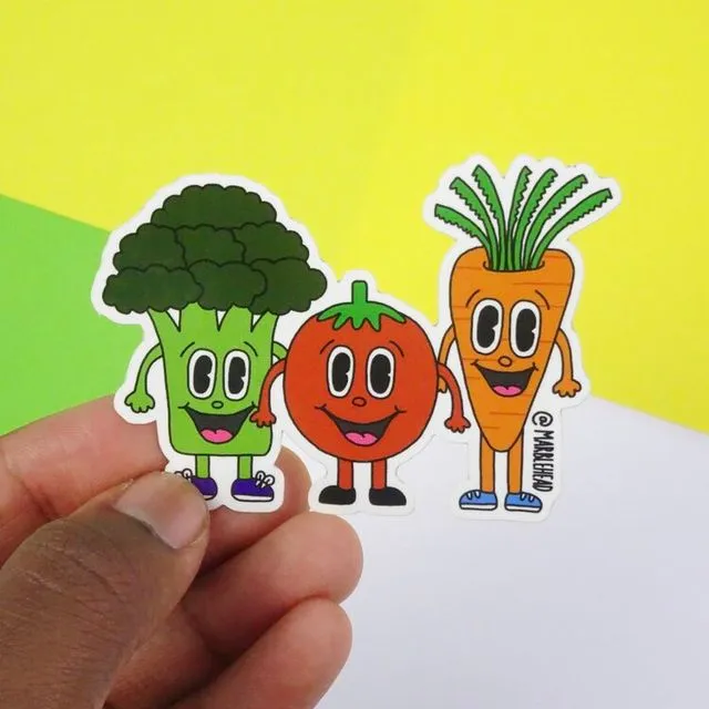 Vegetables vinyl sticker - Pack of 5