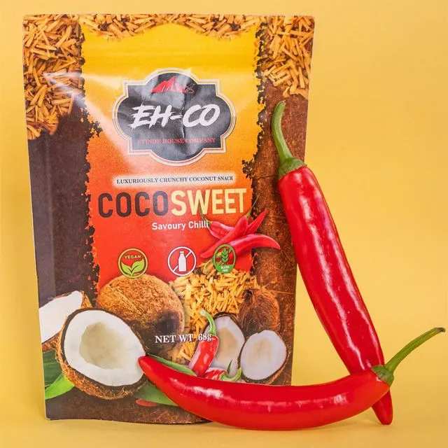 CocoSweet | Candied Coconut Snack | Savoury Chilli Flavour | 68g