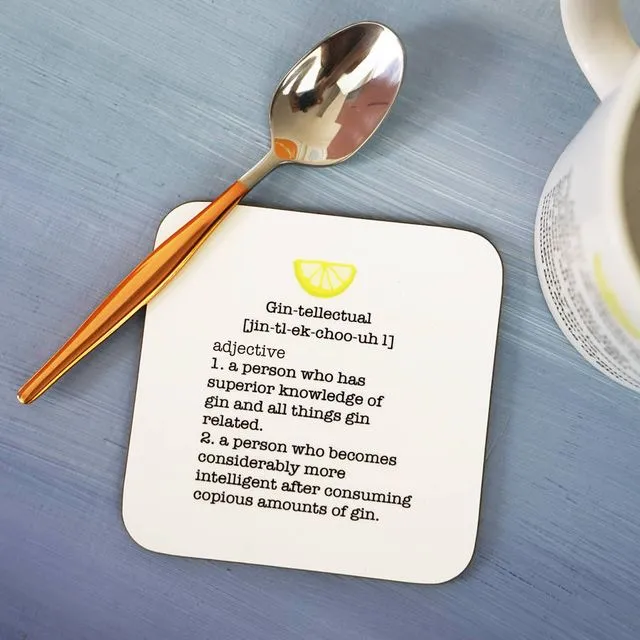 Gintellectual Dictionary Definition coaster pack of 5