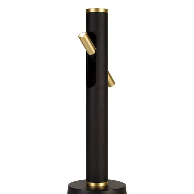 Mollie Table Lamp, 2 x 2W LED, 3000K, 560lm, Sand Black/Gold, 3yrs Warranty