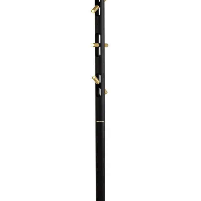 Mollie Floor Lamp, 6 x 2W LED, 3000K, 1680lm, Sand Black/Gold, 3yrs Warranty