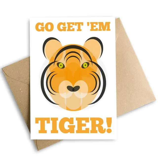 Go Get 'Em Tiger Good Luck Card.