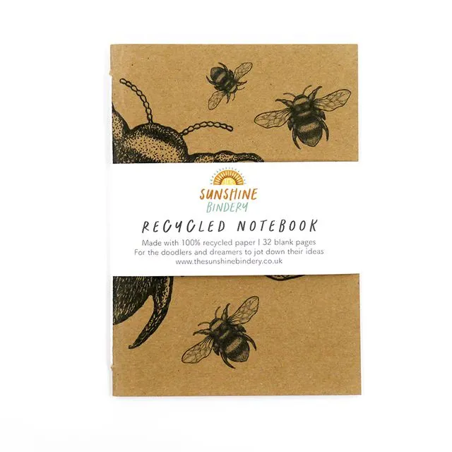 Bumble Bee A6 Recycled Notebook