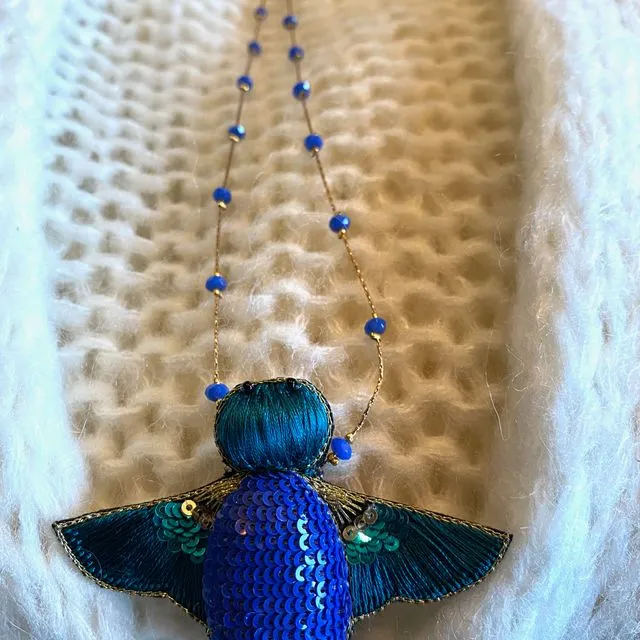 Butterfly necklace blue