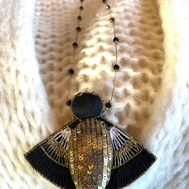 Butterfly necklace black