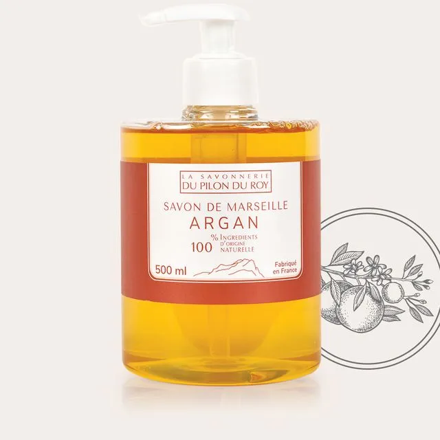 Organic Argan Oil Liquid Marseille Soap 500ml (pack of 6)