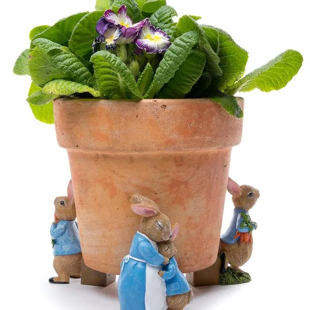 Beatrix Potter Peter Rabbit Plant Pot Feet - Set of 3 - Peter Eating Carrots, Peter Running and Peter Hugging Mrs Rabbit