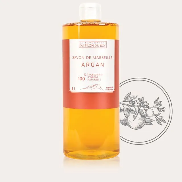 Organic Argan Oil Liquid Marseille Soap 1L (Pack of 6)