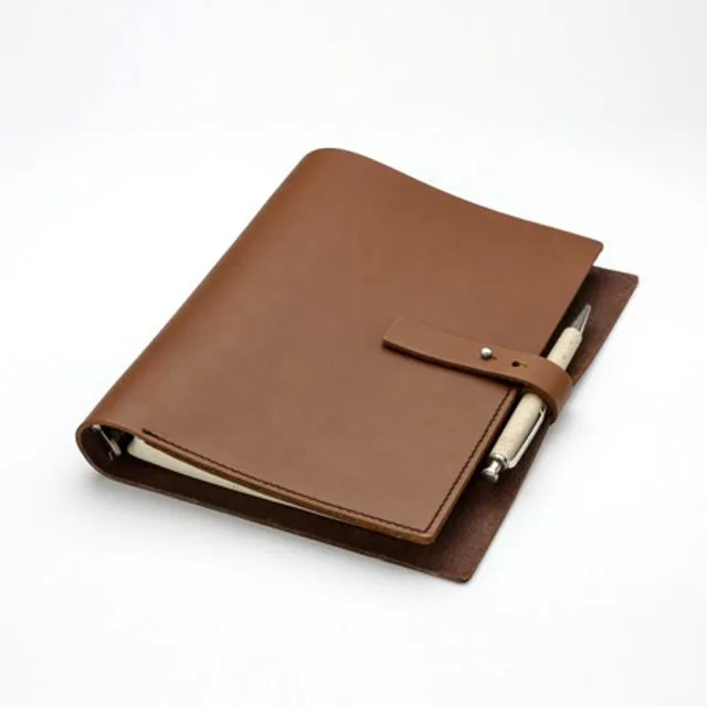 Leather notebook "Clasp" - Brown