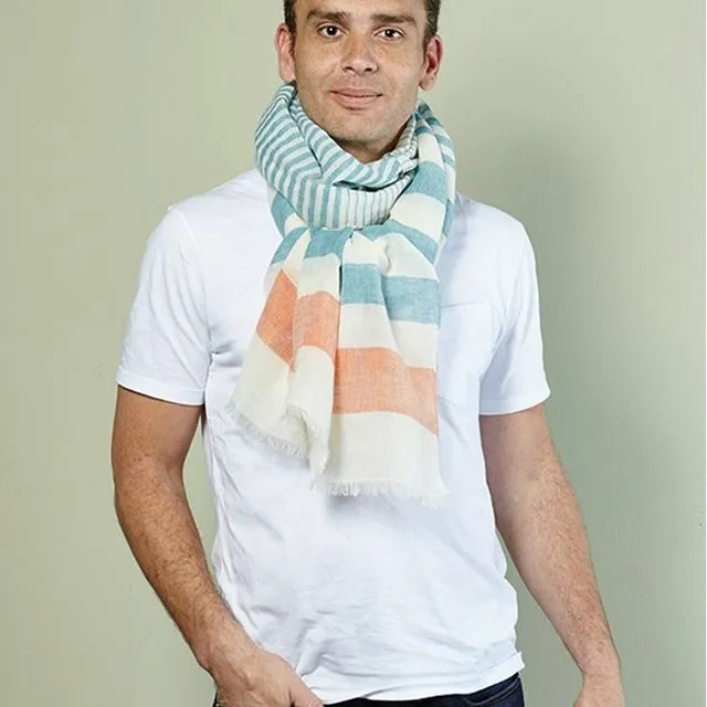 Figari striped linen scarf
