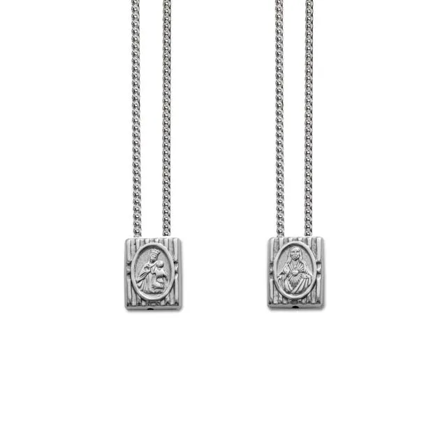 Traditional Protection Escapulario in 925 Sterling Silver, with Chain