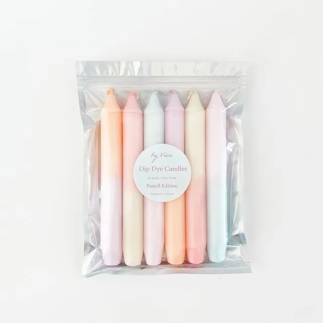 Dip Dye Candles in Set: Pastell Edition