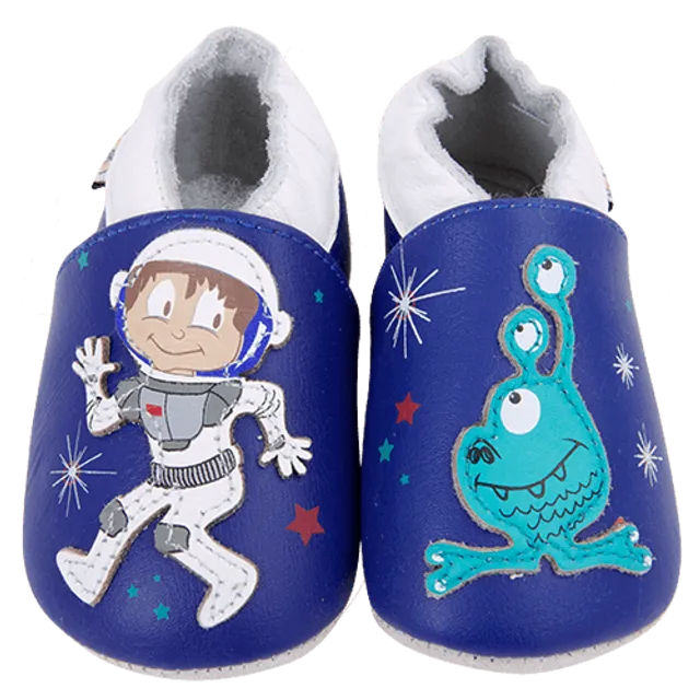 Soft Leather Baby Slippers Astronaut Kid shoes