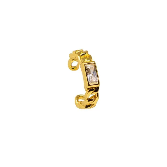 Laurence White Ear Cuff Gold