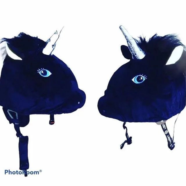 Unicorn Equestrian, Bike or Ski helmet cover - Black