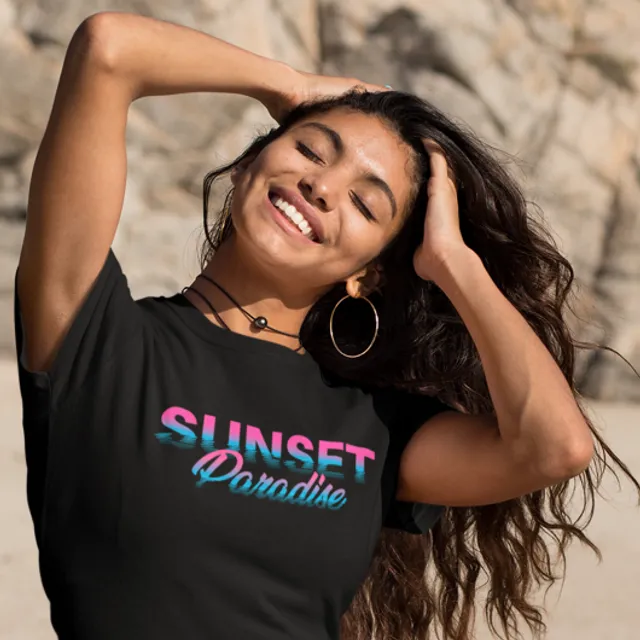 Sunset Paradise Unisex T-shirt - Black
