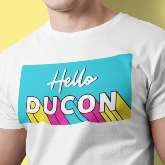 Hello Ducon Colored Unisex T-shirt - White