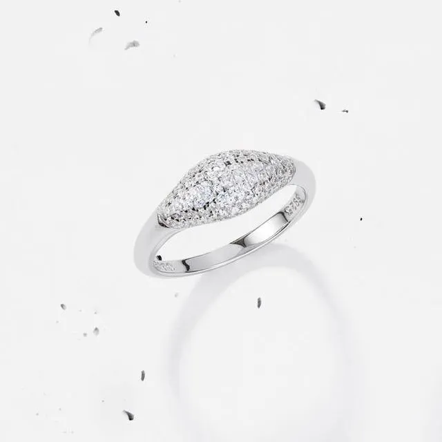 PAVE DOME RING - 925 STERLING SILVER