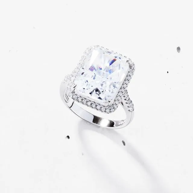 AURORA RING - 925 STERLING SILVER | CRUSHED ICE I PLATINUM