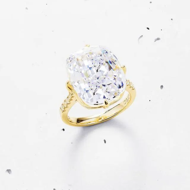 AURUM RING - 925 STERLING SILVER | CRUSHED ICE I GOLD